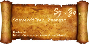 Szeverényi Zsanett névjegykártya